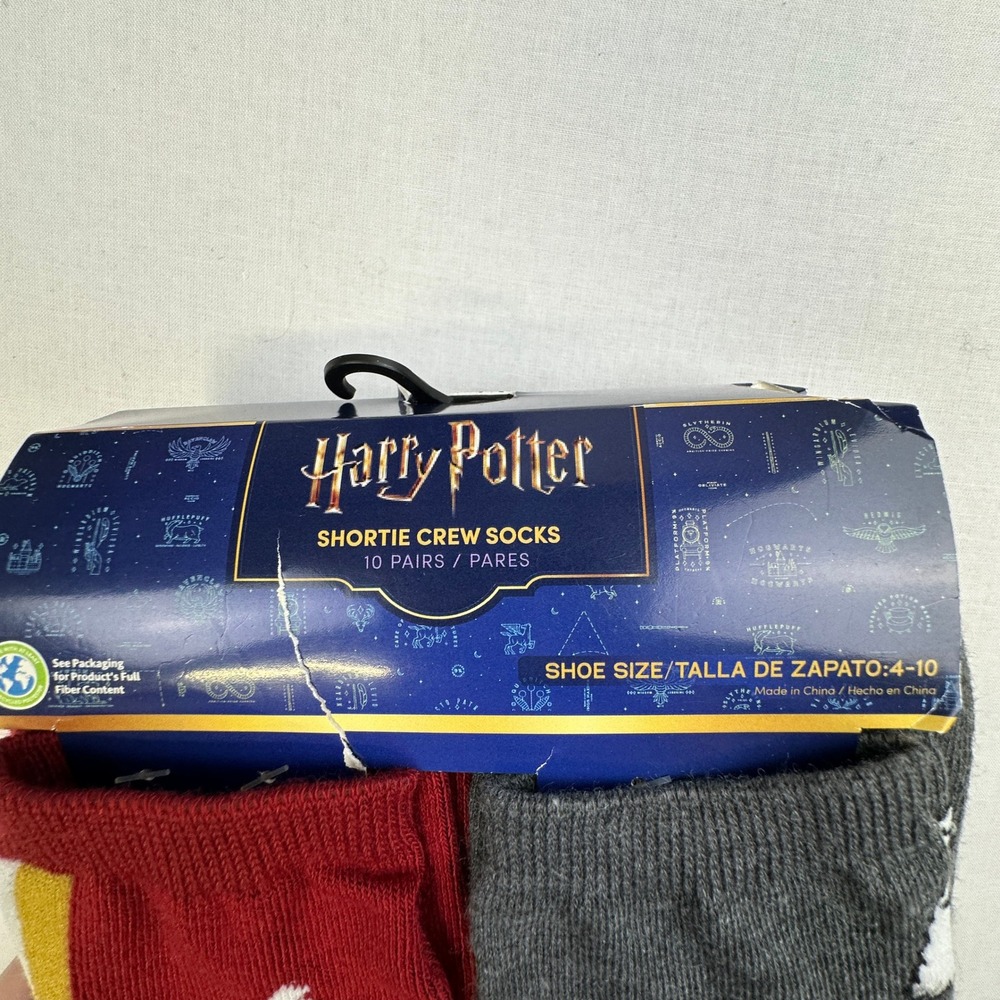 Harry Potter 10 Pair Shortie Crew Socks Youth 4-10 Multicolor Pack - Picture 4 of 8